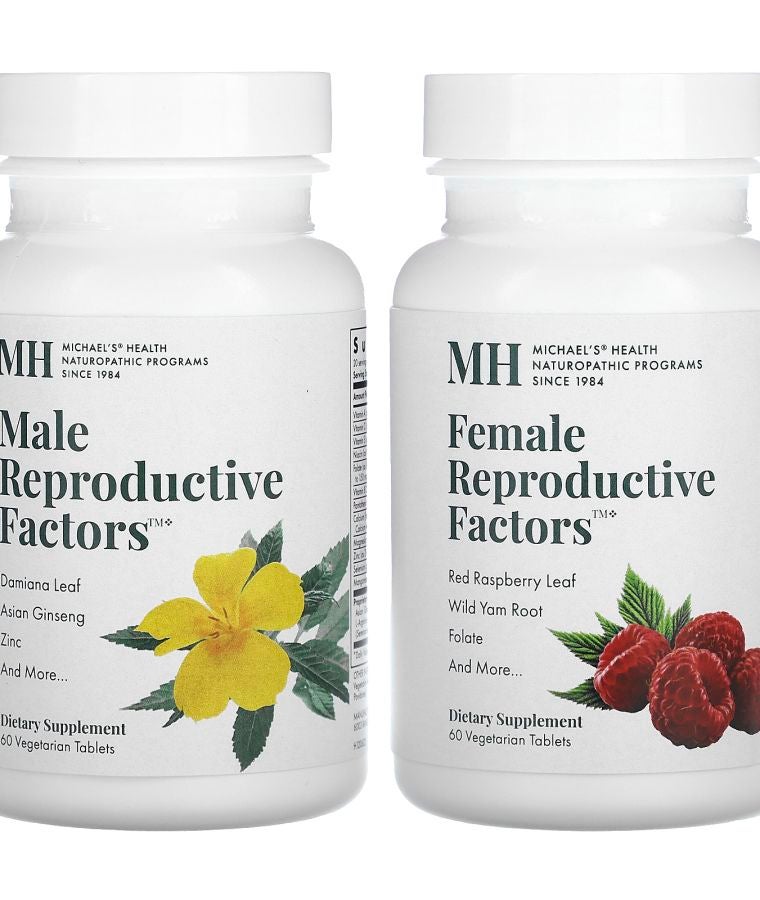 MICHAEL'S Male & Female Reproductive Factors Couples' Pack 2 Bottles 60 Vegetarian Tablets Each