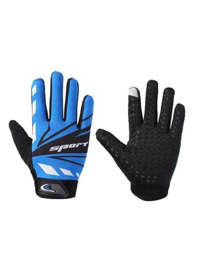 Cycling Gloves  Non-slip, Sun-protective Gloves for Men and Women  Warm, Heat-resistant Gloves for Mountain Biking, Motorcycling, Cricket, Tennis, and Outdoor Sports – Blue - Image 1