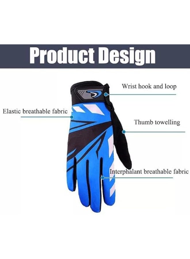 Cycling Gloves  Non-slip, Sun-protective Gloves for Men and Women  Warm, Heat-resistant Gloves for Mountain Biking, Motorcycling, Cricket, Tennis, and Outdoor Sports – Blue - Image 3