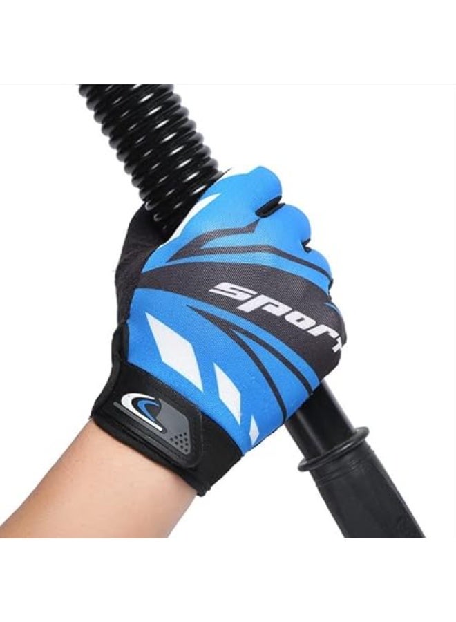 Cycling Gloves  Non-slip, Sun-protective Gloves for Men and Women  Warm, Heat-resistant Gloves for Mountain Biking, Motorcycling, Cricket, Tennis, and Outdoor Sports – Blue - Image 2