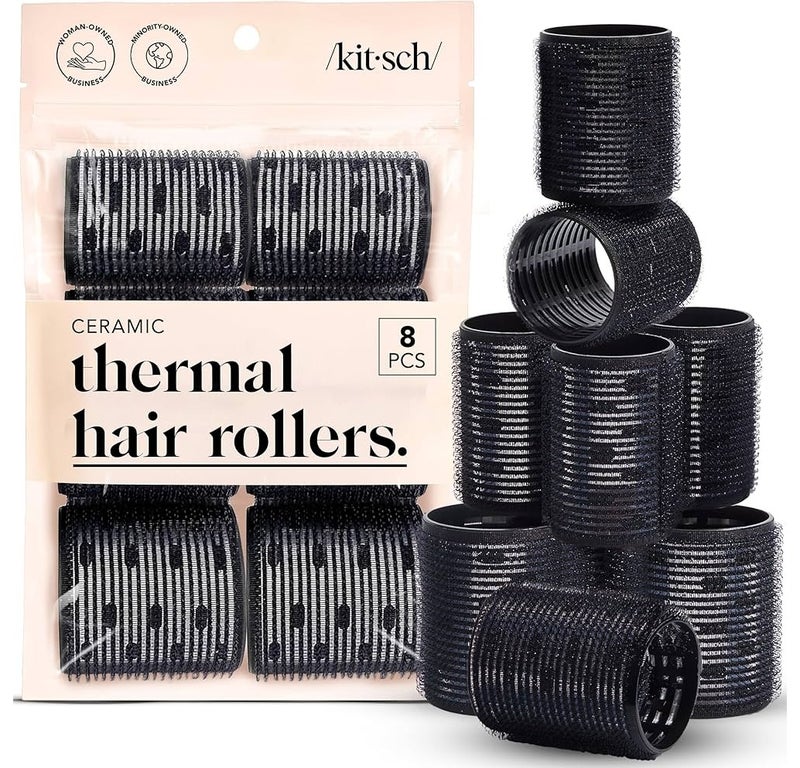 Kitsch Ceramic heated hair rollers for wavy and curly hair. Self-grip, 8 rollers - Image 1