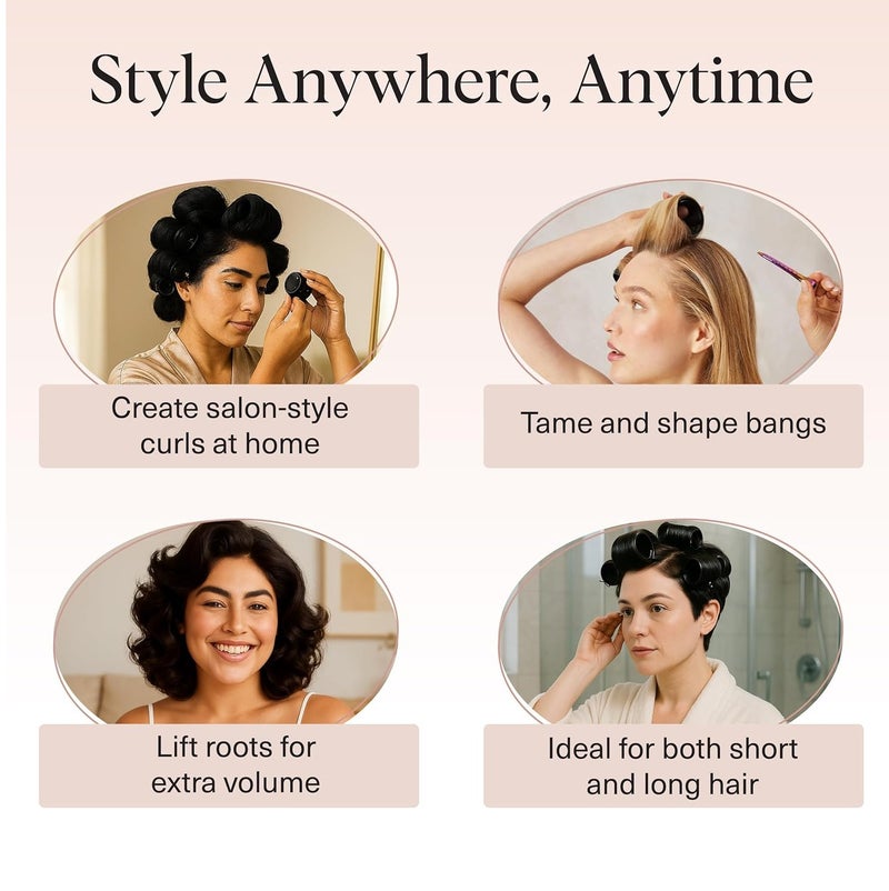 Kitsch Ceramic heated hair rollers for wavy and curly hair. Self-grip, 8 rollers - Image 2