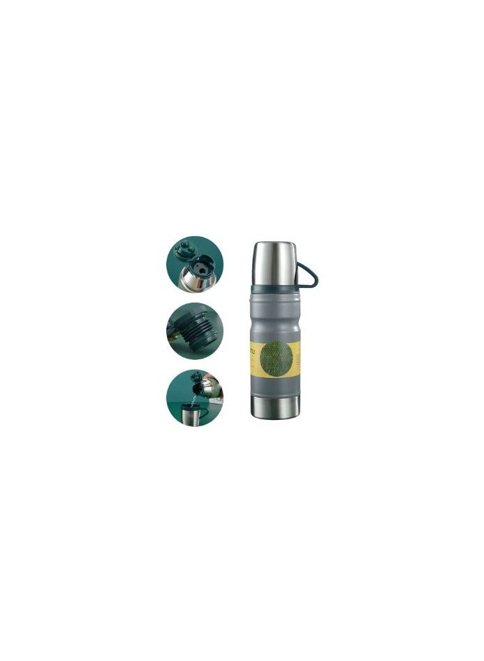 Vacuum Flask With 2 Stainless Steel Cups (680 Ml, White) - Image 3