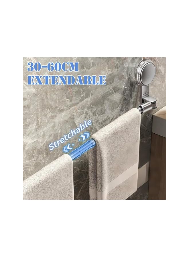 S-TOP Heavy Duty Stainless Steel Towel Bar with Removable Suction, Adjustable 11.8'' to 23.6'', Ideal for Shower and Bathroom Use - Image 3