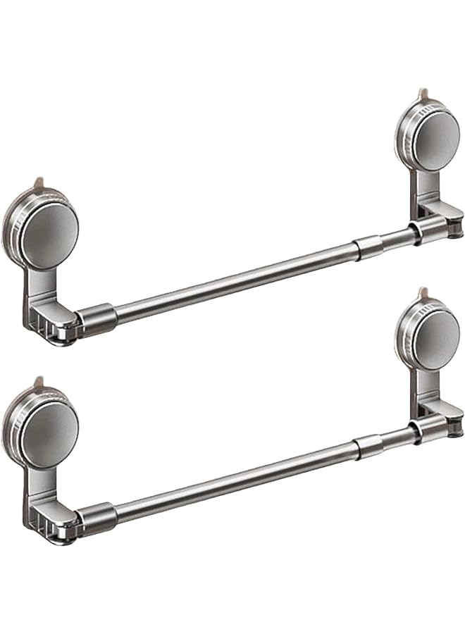 S-TOP Heavy Duty Stainless Steel Towel Bar with Removable Suction, Adjustable 11.8'' to 23.6'', Ideal for Shower and Bathroom Use - Image 1