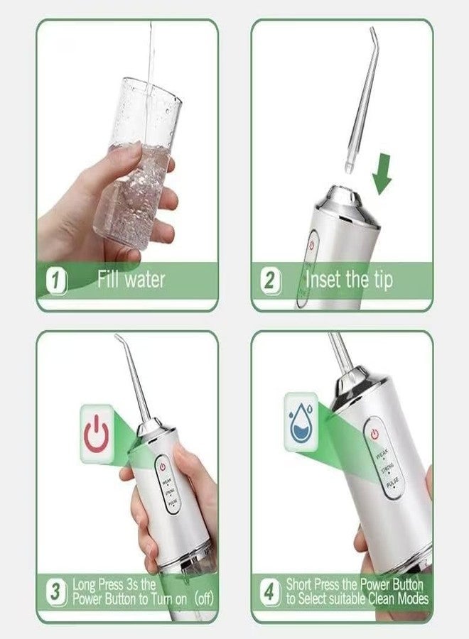 AVNISH High-Pressure Tooth Flusher with 4 Nozzles | Your Post-Dinner Hero, IPX7 Waterproof Ideal for Orthodontic Care | Portable Feature 3 Modes, 220ml Water Dental Clean Flosser & USB Charging Cable - Image 2