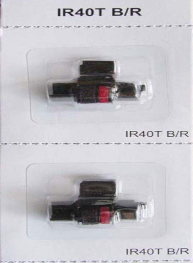 بكرات حبر للآلات الحاسبة من كومبيوماتيك (عبوتان) متوافقة مع كانون P23-DH-V وP23-DHV-3 وP27-DH، وكاسيو HR-170RC وHR-200RC وHR-300RC، وشارب EL-1750V وEL-1801V، وكاتيغا CP30A وCP90A، أسود/أحمر IR-40T CP-13 EA-772R - Image 2