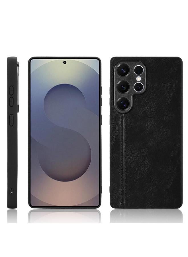 اس-توب جراب لهاتف Samsung Galaxy S25 Ultra 5G، غطاء خلفي بخياطة بنمط بقرة - Image 1