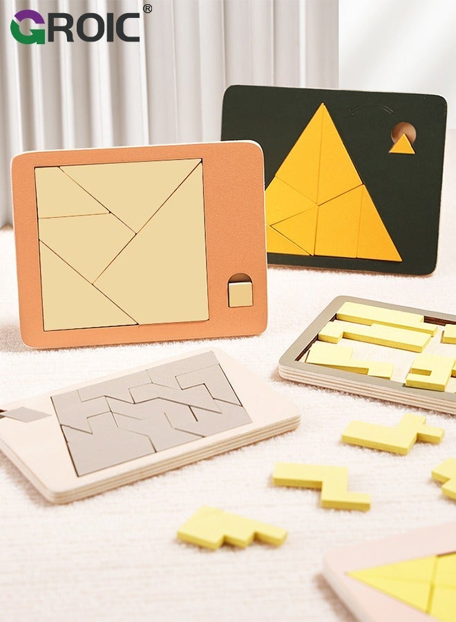 GROIC 5 Pcs Brain Teaser Puzzles, Wood Block Puzzle, Add One New Piece to the Complete Easy Difficult Puzzle Level You Will Attempt, Family Puzzles Fun Hard Impossible  - Image 5