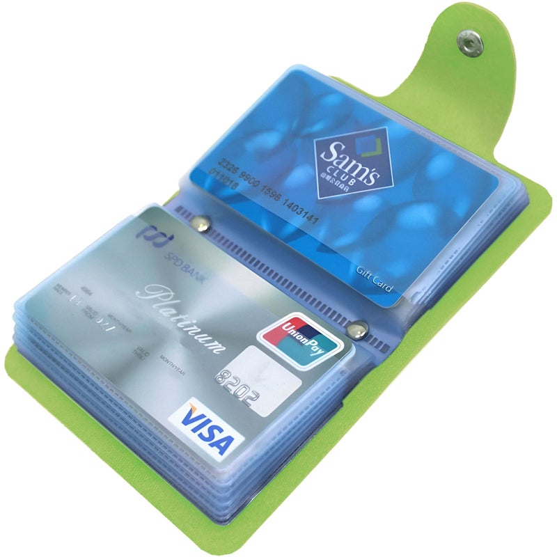 Kraptick Leather Credit Card Holder with Double-Sided Slots for Cards, Business Card Holder, ATM Card Holder for Women and Men- 24 Card Slots (Green) - Image 5