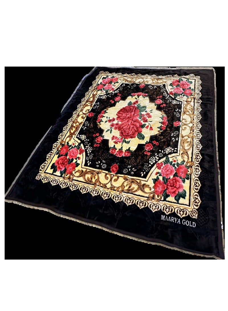 MAARYA GOLD 2 PLY SUPER SOFT EMBOSSED BLANKET - Image 1