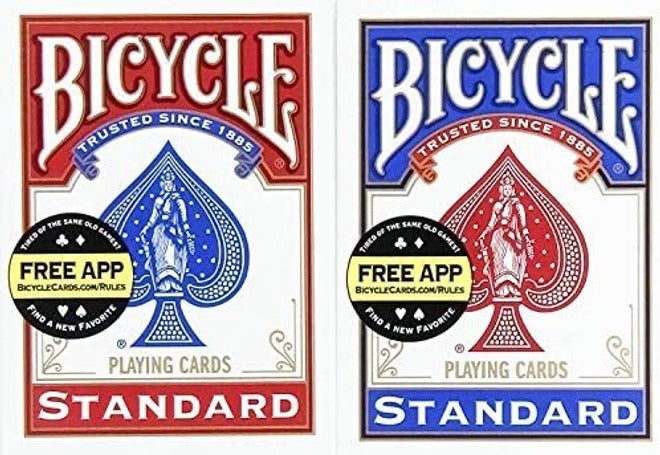 Bicycle Playing Cards, Poker Size Standard Index Decks, Pack of 2 (Red & Blue) – Air Cushion Finish, Durable Card Stock for Poker, Blackjack, Family Games & Card Tricks - Image 2