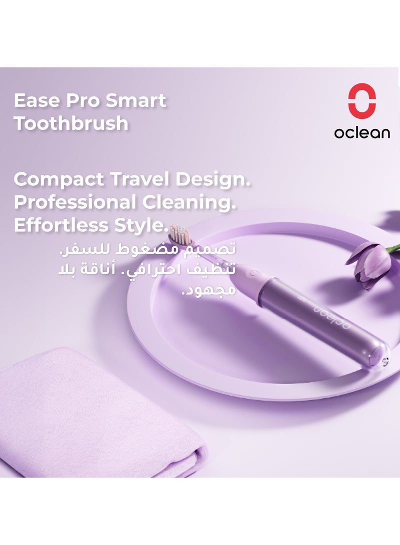 Oclean Ease Pro Smart Toothbrush — Purple — Portable Sonic Cleaning – 90 - Day Battery - Image 3