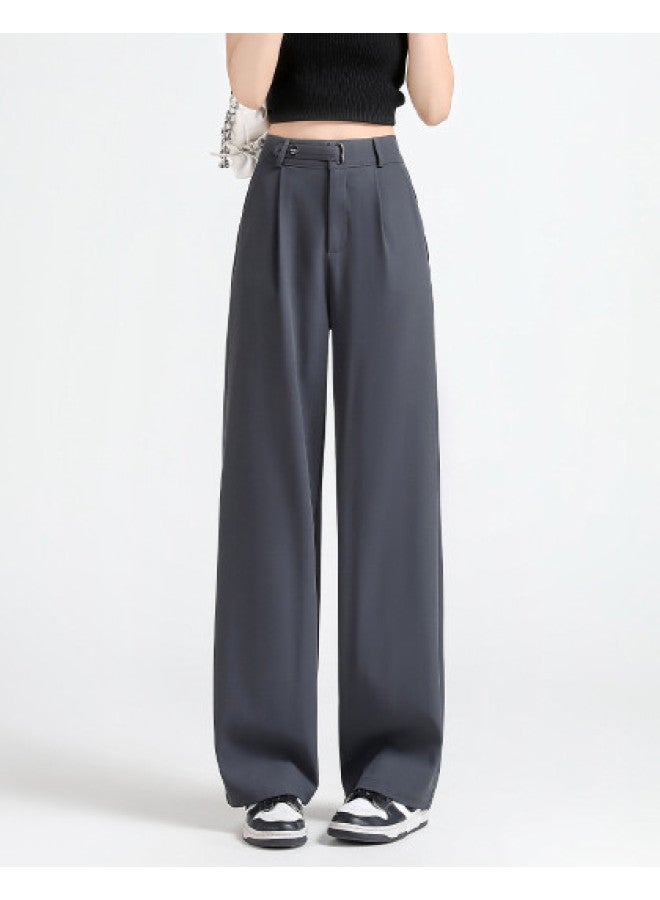 TonLion Loose Fit High Waist Korean Wide Leg Pants - Summer Thin Minimalist Versatile Solid Color Youthful Suit Wide Leg Trousers - Image 1