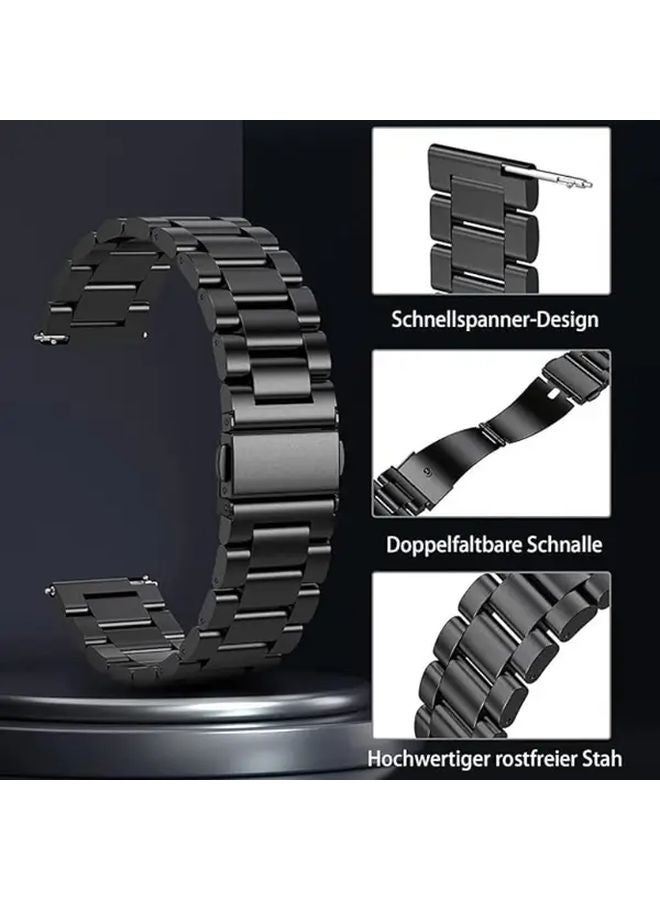 Black 22MM Metal Bracelet Band For Galaxy Watch 7 6 5 4 3 Classic Active Stainless Steel - Image 5