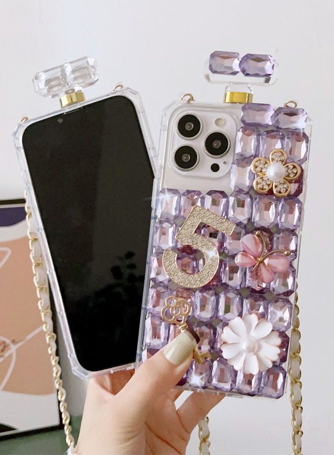EYE CATCH Perfume Bottle Case for Women and Girls Fashion Luxury Crystal Rhinestones Case 3D Glitter Shiny Sparkly Gemstone Case, Diamond Bling Perfume Bottle Cover For 12 Pro Ma  - Image 3