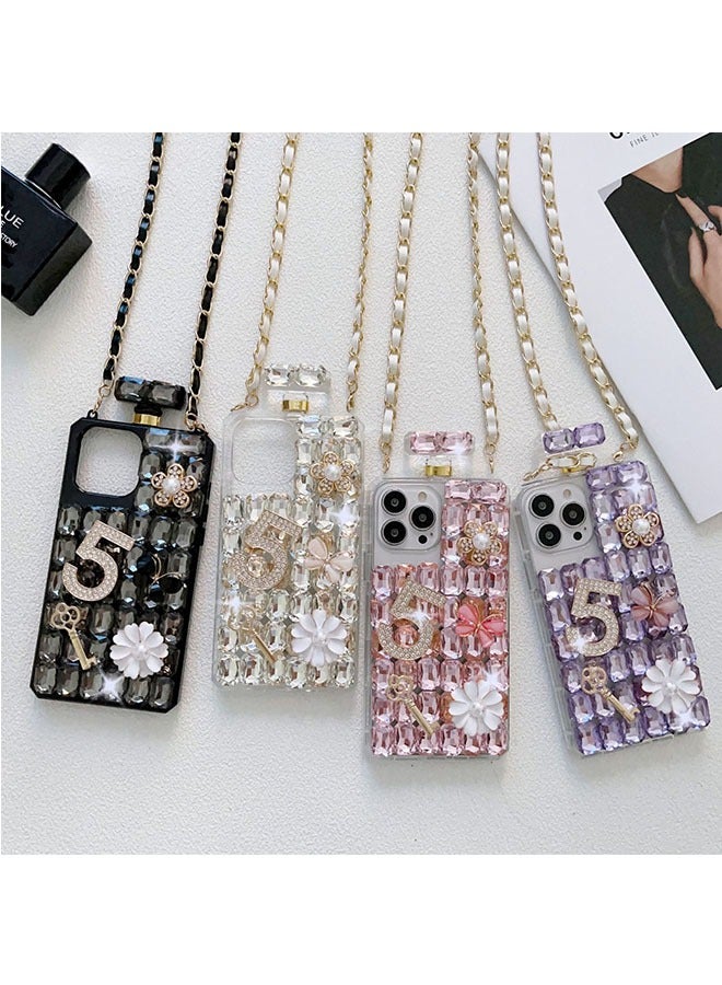 EYE CATCH Perfume Bottle Case for Women and Girls Fashion Luxury Crystal Rhinestones Case 3D Glitter Shiny Sparkly Gemstone Case, Diamond Bling Perfume Bottle Cover For 12 Pro Ma  - Image 4
