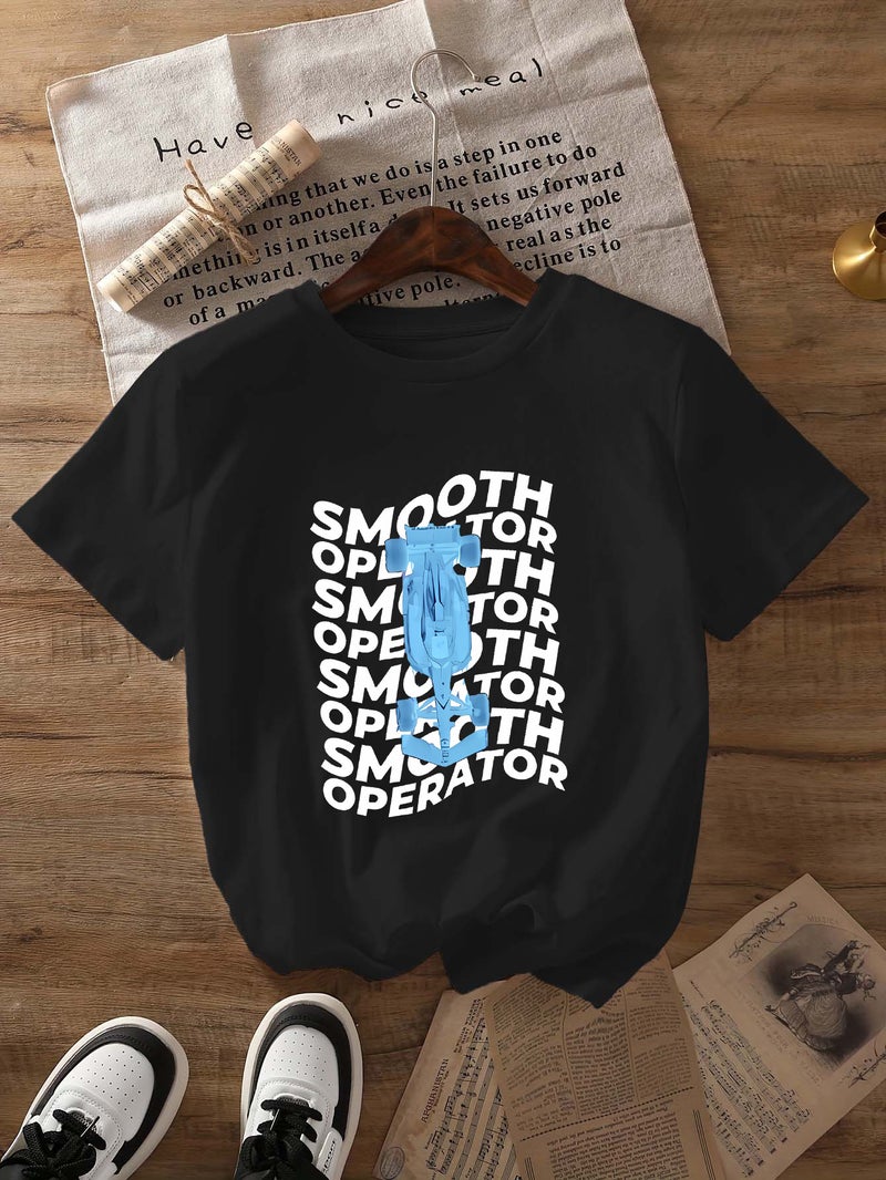 Independent Station Women'S Tops Round Neck Cartoon Printed Short-Sleeved T-Shirt-M - Image 1