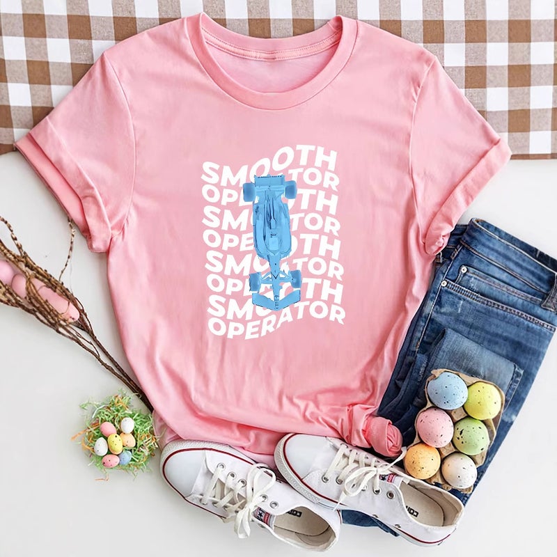 Independent Station Women'S Tops Round Neck Cartoon Printed Short-Sleeved T-Shirt-M - Image 4