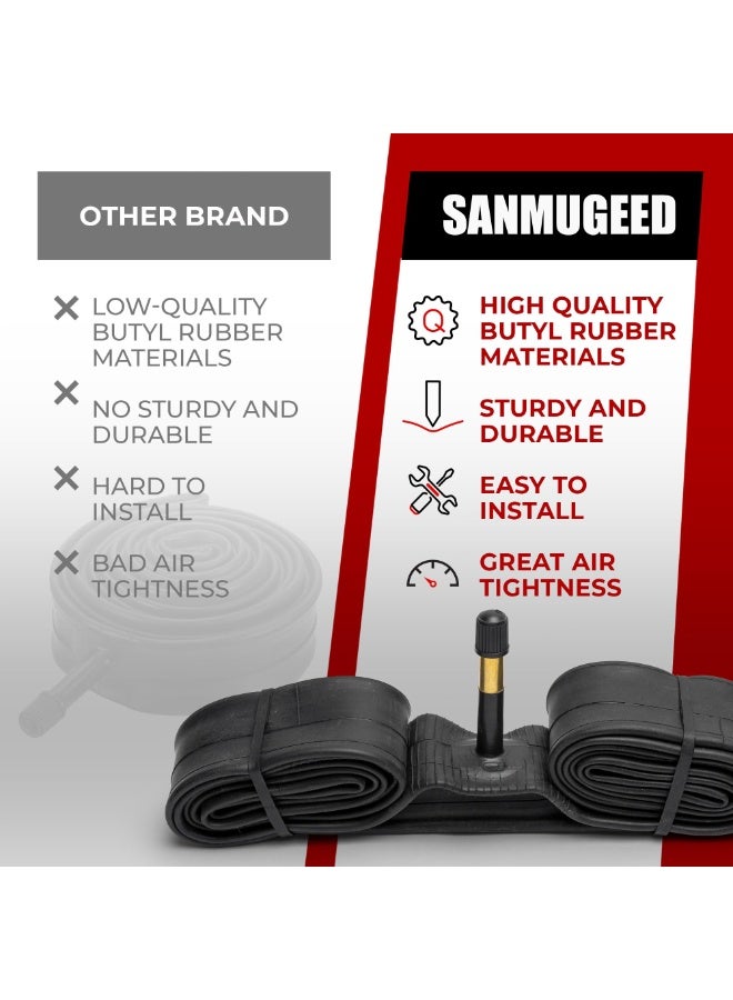 SANMUGEED 26 x 2.125 Inch 48mm Schrader Valve Heavy Duty Bicycle Tube with 2 Tire Levers, for Fat Mountain MTB Bicycle Bike Premium Quality Butyl Inner Tube - Image 4
