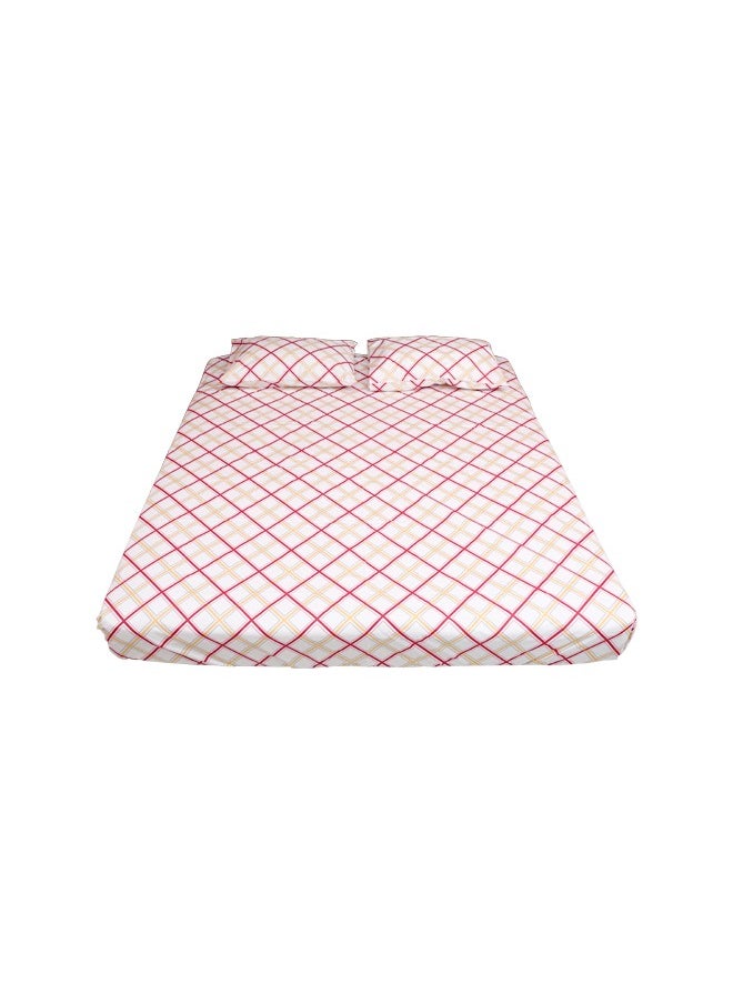 RISHAHOME 3-Pc 100% Cotton Fitted Bedsheet Set King Luxury Collection (1 Fittedsheet + 2 Pillow Cases) Tide  - Image 1