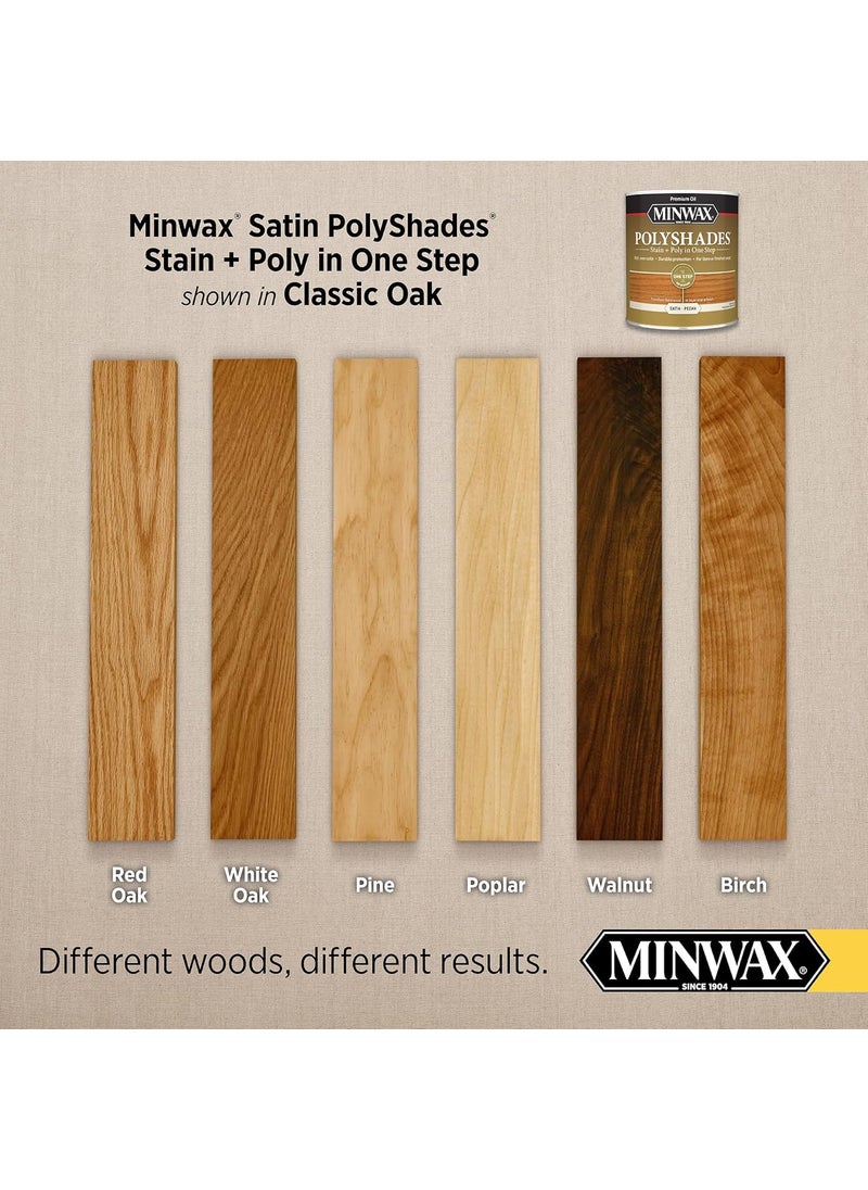 Minwax 12 pt Minwax 21370 Classic Oak PolyShades Wood Stain and Polyurethane Satin  - Image 2