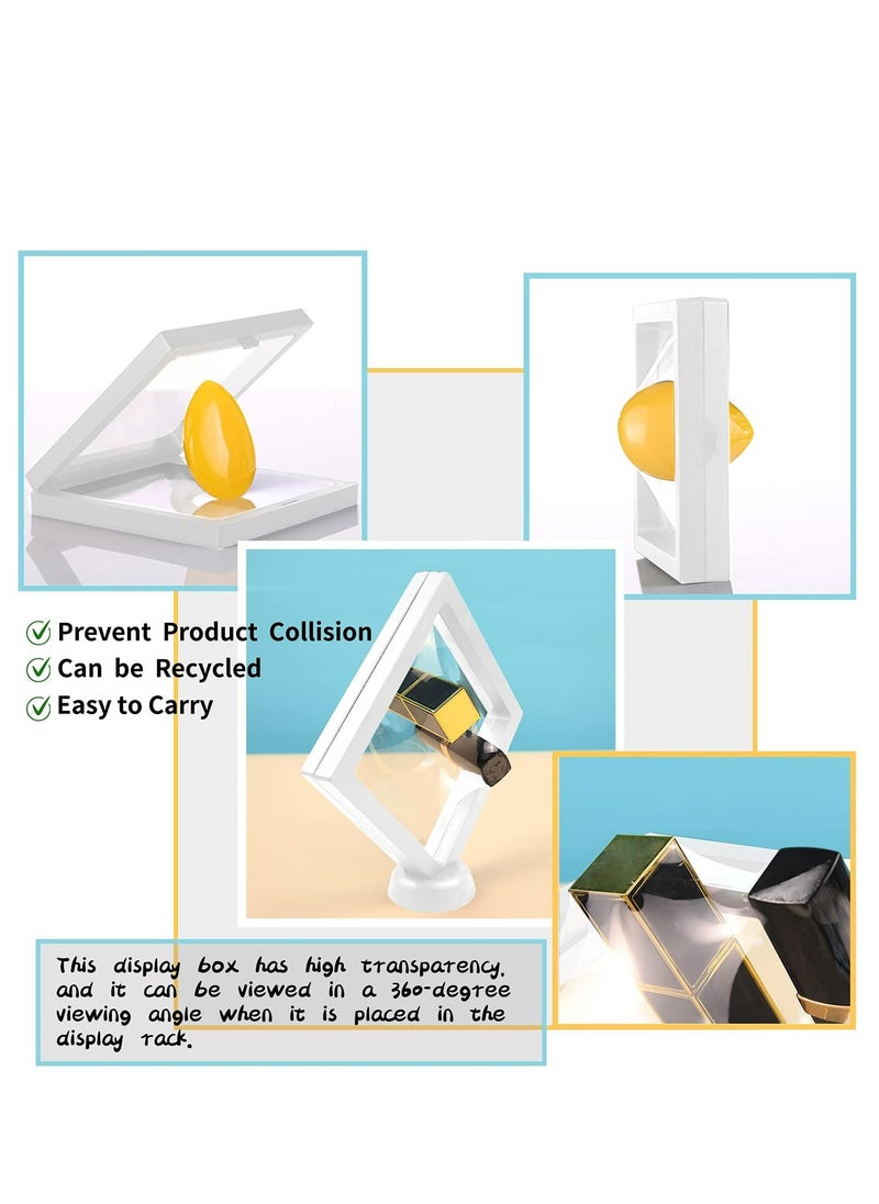 12Pcs 3D Floating Display Case Holder Stands，Floating Coin Display Frame Holder Stands for Jewerly Fossils Rocks