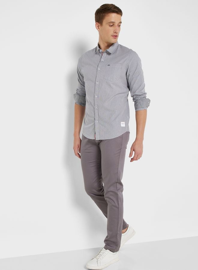 Thomas Scott Men Grey Solid Slim Fit Sustainable Chinos - Image 2