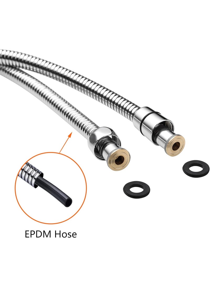 Shower Hose 1.7m, Ibergrif Stainless Steel Shower Pipe Anti Twist, Anti-Kink, Leakproof Universal Standard Fit G1/2 Replacement Hose with Brass Connectors and Washers, Chrome -Silver - Image 3