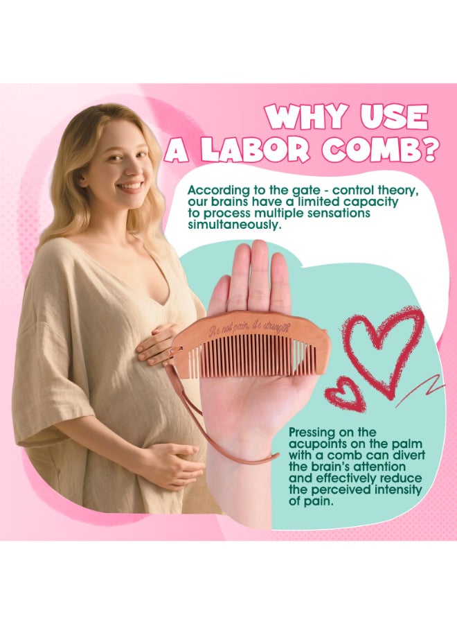 OAKDOLCHE Birth Comb Massage Roller Ball Kit for Women Labor and Delivery Essentials Wooden Labor Comb Pregnancy Must Haves Designed for Expectant Moms - Image 4