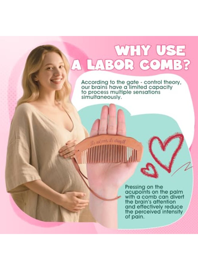 OAKDOLCHE Birth Comb Massage Roller Ball Kit for Women Labor and Delivery Essentials Wooden Labor Comb Pregnancy Must Haves Designed for Expectant Moms - Image 3