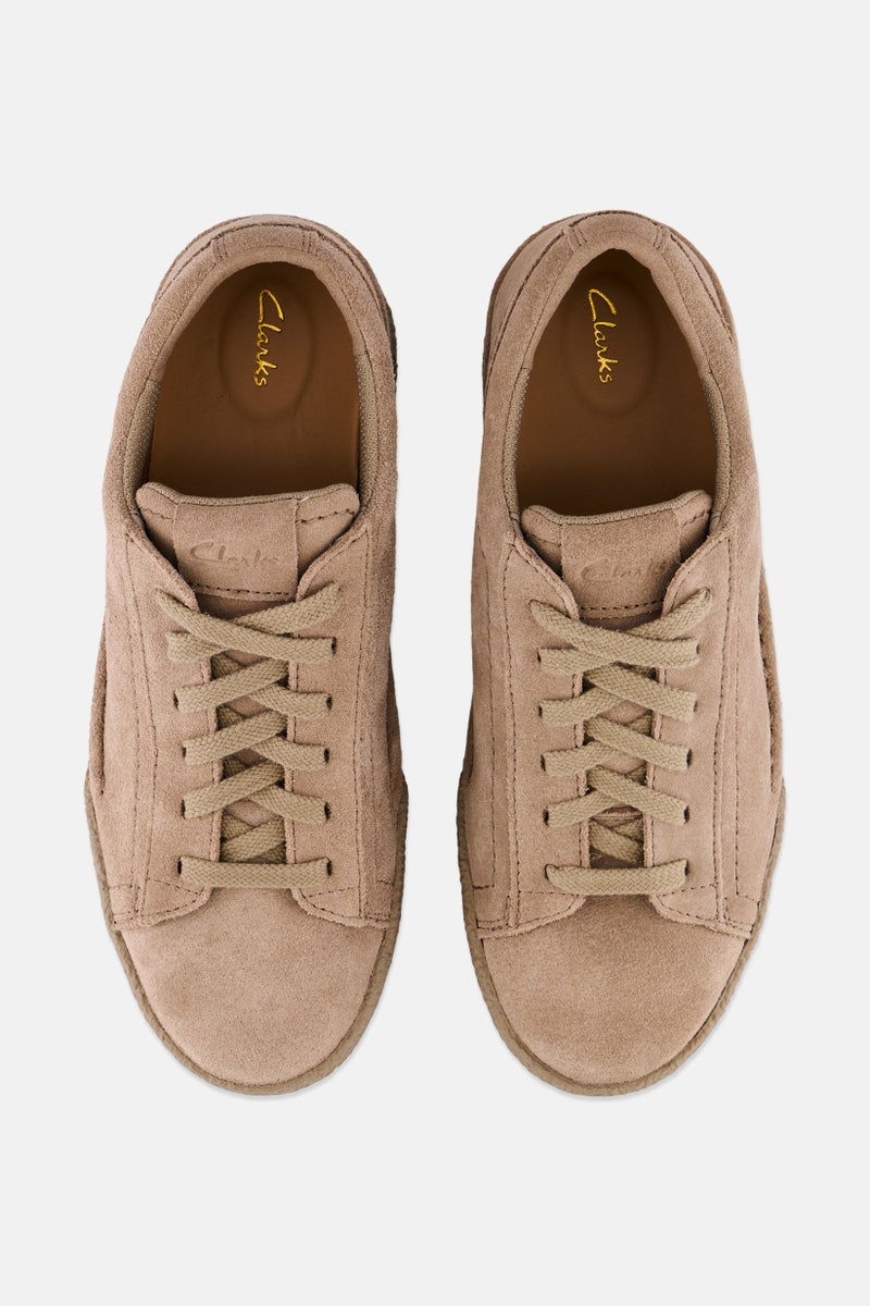 clarks Women Lace Up Sneakers, Dark Beige - Image 3