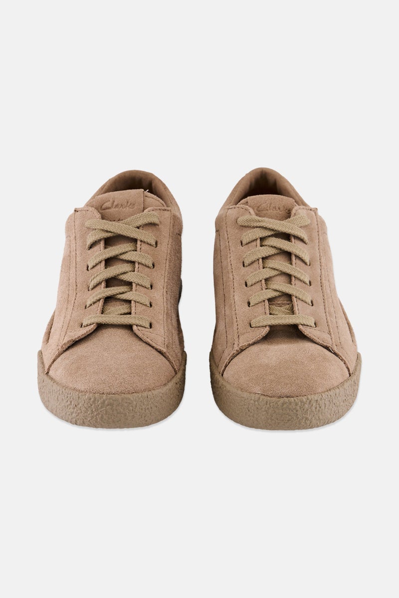 clarks Women Lace Up Sneakers, Dark Beige - Image 4