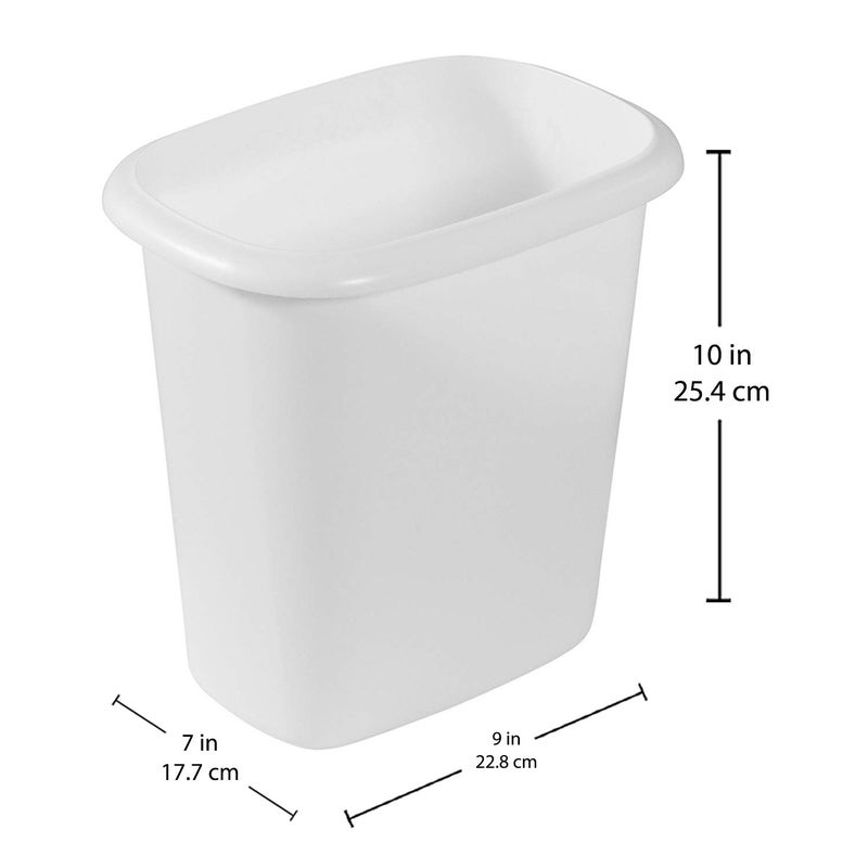 Rubbermaid Vanity Trash Can/Wastebasket 1.5-Gallons/6-Quarts White for Under Counter/Kitchen/Office/Bedroom/Bathroom - Image 3