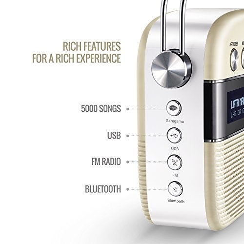 Carvaan Saregama Carvaan Hindi - Portable Music Player with 5000 Preloaded Songs, FM/BT/AUX (Porcelain White) - Image 2
