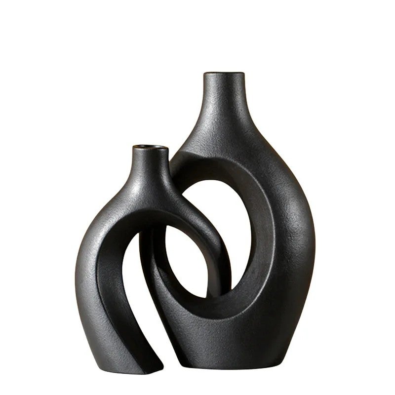 Bluejw New Arrivals Pampas Grass in Black Ceramic Vase – Natural Dried Plants Bouquet for Home Decor, Nordic Modern Dried Flower Arrangement - Image 4