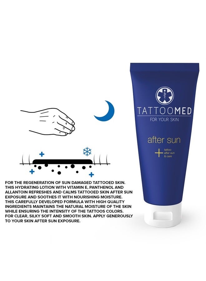TattooMed بعد الشمس 100 مل - بعد الشمس للتاتو، حماية اللون للبشرة الموشومة، عناية بالتاتو وكريم من تاتو ميد - Image 4