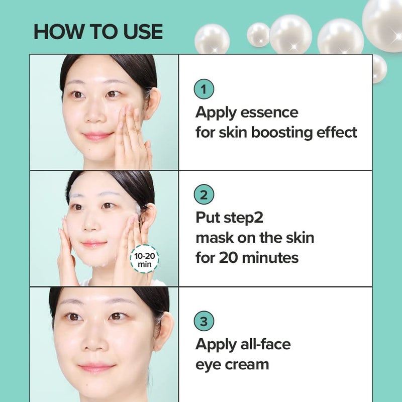 JMsolution Marine Luminous Pearl Deep Moisture 3 Step Skin Care Face Mask - Korean Skincare Facial Mask - boosting Brightening Moisturizing-10 Sheets for Dry Skin - Image 5