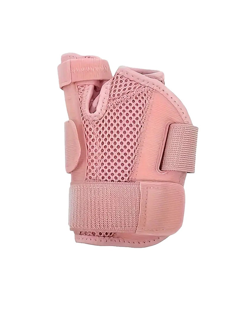 AOLIKES Wrist Support Band, Wristband Thumb Stabilizer, Flexible Splint Wrist Thumb Support Brace, Comfortable Wrist Sleeve For Pain Roelf Typing Cycling Exercise, (Pack Of 2pcs, Type B Upgrade Pink) - Image 1