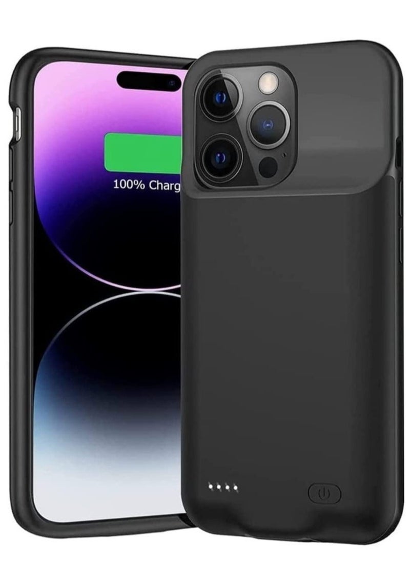 ELTRAZONE Battery Case For iPhone 14 Pro, (3500 mAh) Portable Protectiver Case Rechargeable Extended Battery Pack Compatible With iPhone 14 Pro Charging Case (14 Pro 6.1 inch) - Black - Image 1