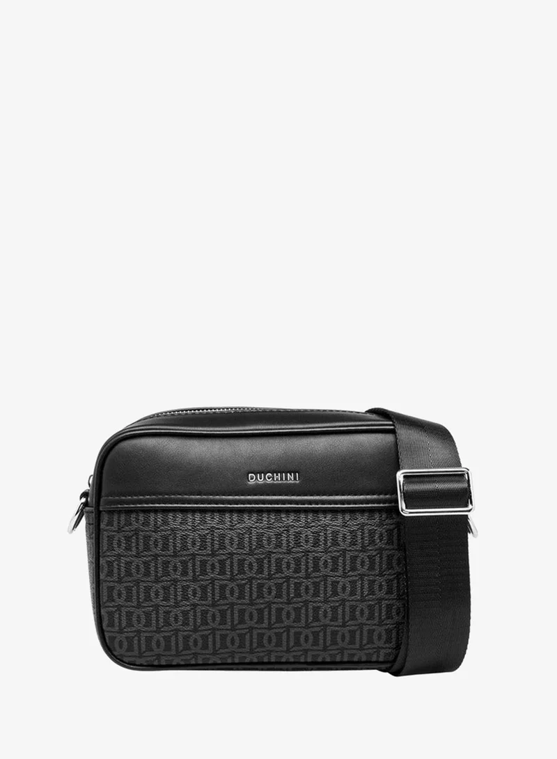 DUCHINI Men Monogram Print Crossbody Bag