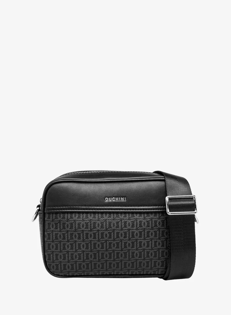 DUCHINI Men Monogram Print Crossbody Bag