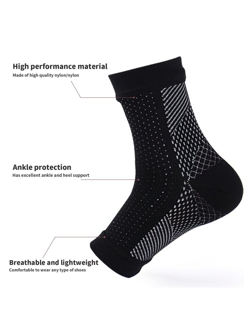 Sweet seven 3 Pairs of Therapeutic Socks for Pain Relief and Support - Ankle Brace, Compression Socks for, Tendonitis, and Plantar Fasciitis -Unisex Design (S-M, Black, Black Orange, Black White ) - Image 2