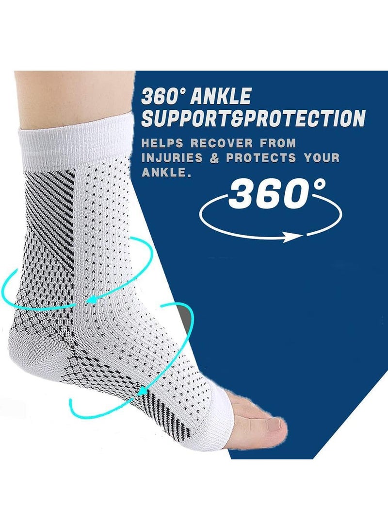 Sweet seven 3 Pairs of Therapeutic Socks for Pain Relief and Support - Ankle Brace, Compression Socks for, Tendonitis, and Plantar Fasciitis -Unisex Design (S-M, Black, Black Orange, Black White ) - Image 3