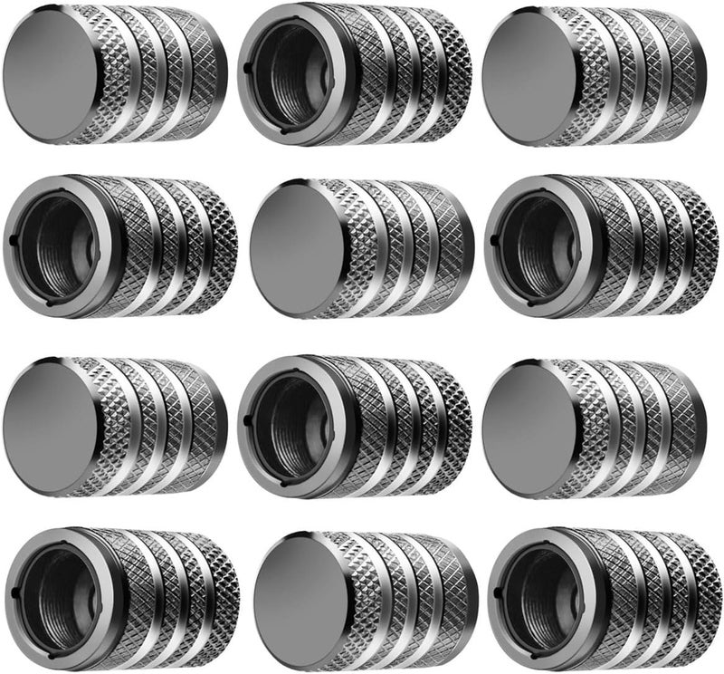 DECURCAR Tire Valve Stem Cap Cover - (12 Pack) Tire Air Caps Metal with Plastic Liner Corrosion Resistant Leak-Proof for Car Truck Motorcycle SUV and Bike - Image 1