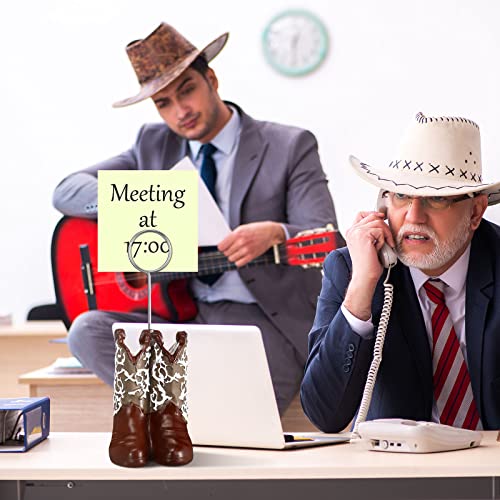 Tatuo 6 Pcs Cowboy Boots Table Number Holders Cute Photo Balloon Place Card Holder Cute Table Number Stands Picture Menu Memo Clips for Food Signs Party Wedding Anniversary Decorations (Dark Brown) - Image 5