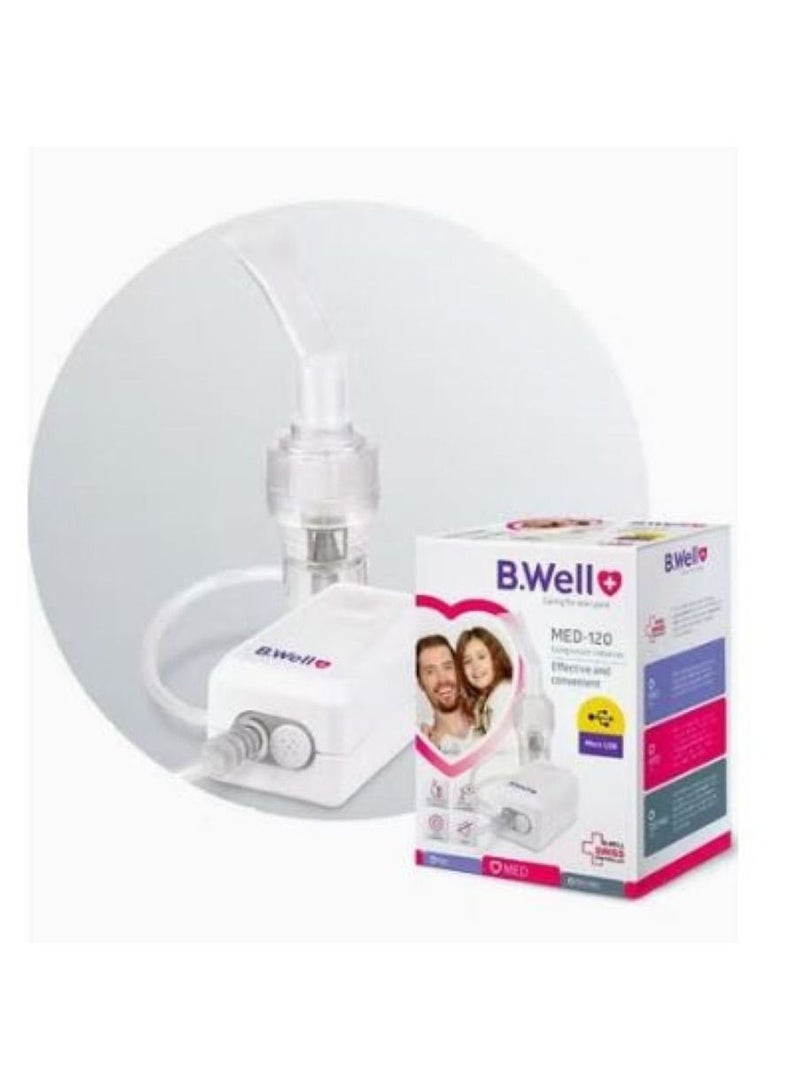 B.Well Swiss جهاز الاستنشاق MED-120 المضغوط مع أقنعة للكبار والأطفال ومحول USB صغير - Image 1