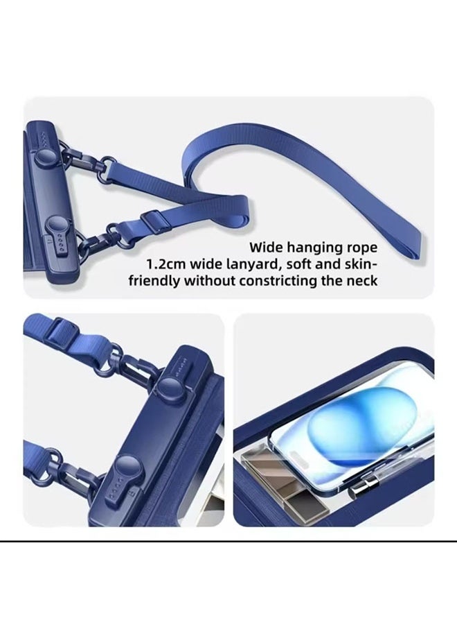 JCB CHIC حقيبة هاتف IPX8 محكمة الغلق مقاومة للماء IPX8 حقيبة هاتف Pvc عالمية للغوص مع حزام ذراع غطاء سباحة شفاف للسفر في الهواء الطلق (D012-2-أبيض)  - Image 3