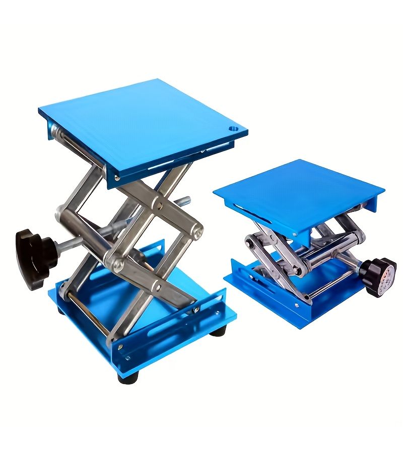 Silvery Aluminum Router Lift Table Adjustable Stand Rack for Woodworking Engraving - Image 1