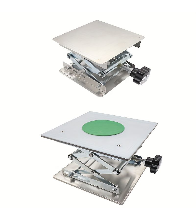 Silvery Aluminum Router Lift Table Adjustable Stand Rack for Woodworking Engraving - Image 4